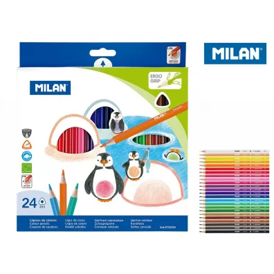 Milan Kredki o��wkowe tr�jk�tne 24 szt.