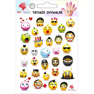 Tatua�e zmywalne dla dzieci Bu�ki emotki All4Kids