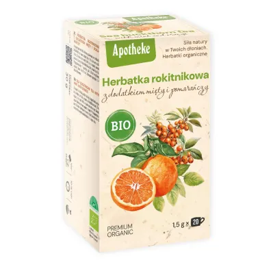 Apotheke Herbatka rokitnikowa z mi�t� i pomara�cz� 20 x 1.8 g Bio