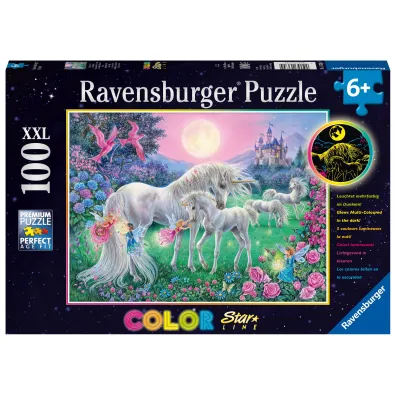Puzzle 100 el. �wiec�ce w ciemno�ci - Jednoro�ce w blasku ksi�yca Ravensburger