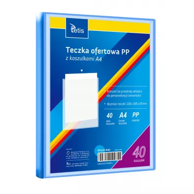 Tetis Teczka ofertowa PP 40 koszulek. A4 niebieska
