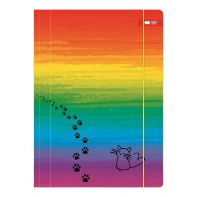 Teczka z gumk� A4 Miaow t�cza HAPPY COLOR