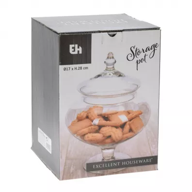 Excellent Houseware Soik szklany na nodze na ciastka