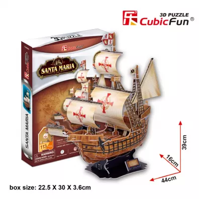 Puzzle 3D 113 el. �aglowiec Santa Maria Cubic Fun