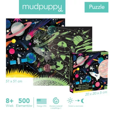 Puzzle rodzinne wiecce w ciemnoci Kosmos 8+ Mudpuppy