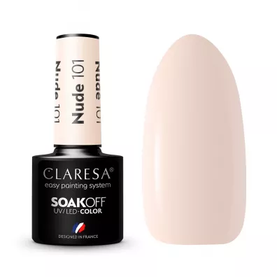 Claresa Soak Off UV/LED Nude lakier hybrydowy 101 5 g