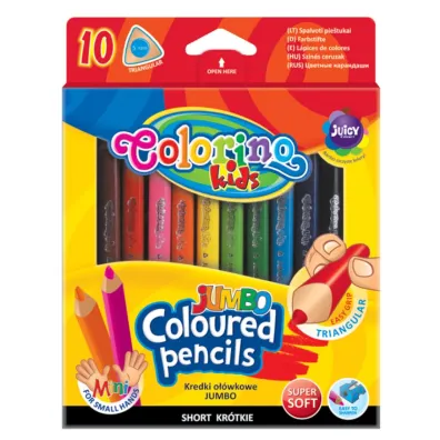 Patio Kredki Colorino Kids o��wkowe tr�jk�tne Jumbo + temper�wka 10 szt.