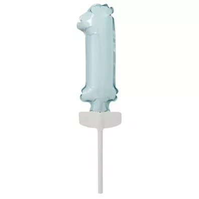 Amscan Balon foliowy mini cyfra 1 pastel niebieska 4x12cm
