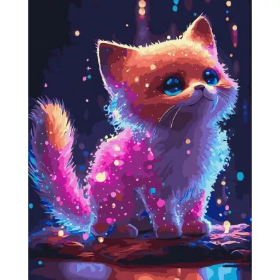 Twoje Hobby Malowanie po numerach czarne p��tno - Galaktyczny kotek 40x50cm