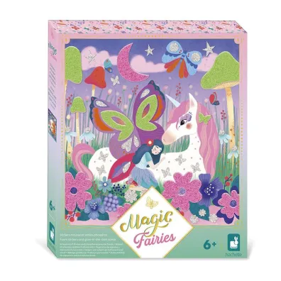 Zestaw kreatywny Naklejki piankowe i fosforescencyjne piaski Wrki Magic Fairies 6+ Janod