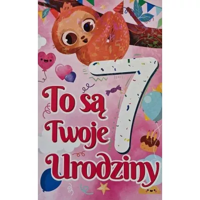 Yeku Karnet Urodziny 7 dziewczynka