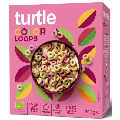 Turtle Krki niadaniowe zboowe kolorowe bezglutenowe 300 g Bio