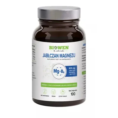 Biowen Jab�czan magnezu + witamina B6 Suplement diety 100 kaps.