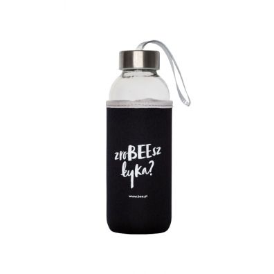 bee.pl Butelka szklana Zrobeesz yka w czarnym etui 450 ml