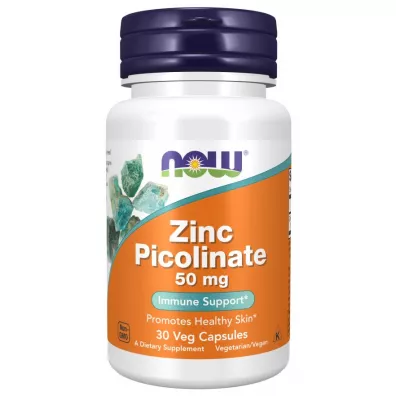 Now Foods Zinc Picolinate - Pikolinian Cynku 50 mg Suplement diety 30 kaps.
