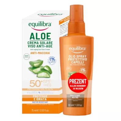 Equilibra Sun Zestaw krem do twarzy SPF 50 + Olejek ochronny do wosw 75 ml + 100 ml