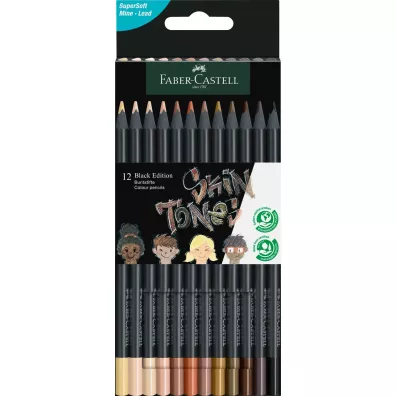 Faber-Castell Kredki tr�jk�tne Black Edition w tonacji sk�ry 12 szt.