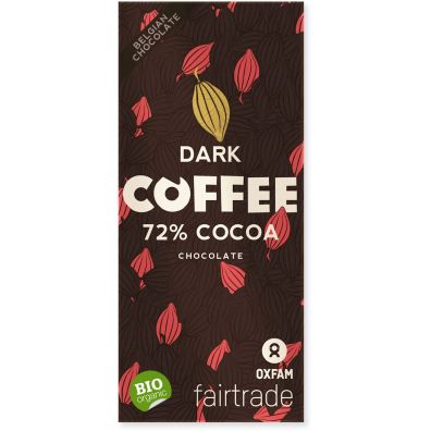 Oxfam Fair Trade Czekolada gorzka z ziarnami kawy fair trade 100 g Bio