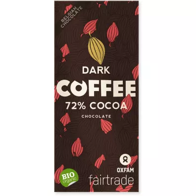 Oxfam Fair Trade Czekolada gorzka z ziarnami kawy fair trade 100 g Bio