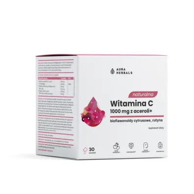 Aura Herbals Naturalna Witamina C 1000 z aceroli suplement diety 30 x 5.46 g