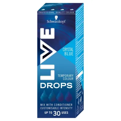 Schwarzkopf Live Drops zmywalna farba do w�os�w Crystal Blue 30 ml