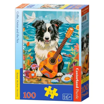 Puzzle 100 el. Collie, Guitar and the Sea Castorland