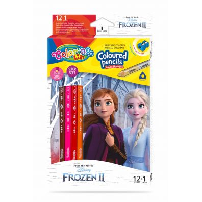 Patio Kredki owkowe trjktne Colorino Kids + temperwka Frozen 13 kolorw 12 szt.