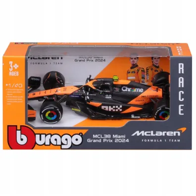 Mclaren F1 MCL38 Miami GP 2024 #4 Lando Norris Bburago