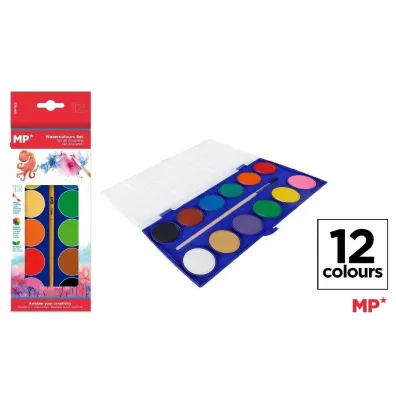 Mp Main Paper Farba akwarelowa z p�dzelkiem 12 szt.