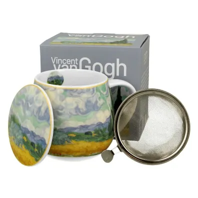 Duo Sp. z o.o. Porcelanowy kubek z zaparzaczem Van Gogh Wheat Field 430 ml