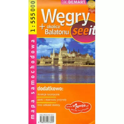 W�gry + okolice Balatonu mapa samochodowa 1:555 000