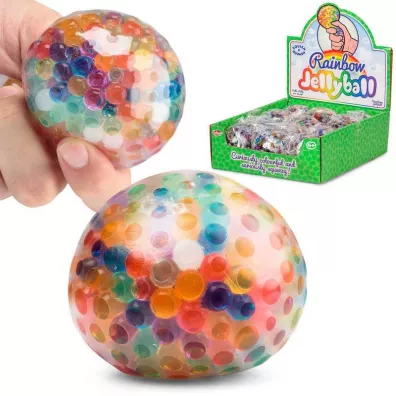 T�czowa pi�eczka gniotek z kuleczkami One for Fun