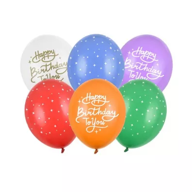 PartyDeco Balony Happy Birthday To You 30 cm