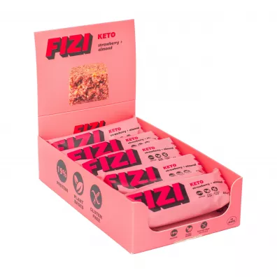 Fizi Keto baton proteinowy Strawberry + almond zgrzewka 10 x 45 g