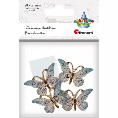 Titanum Dekoracje samoprzylepne motyle 38x23mm 4 szt.