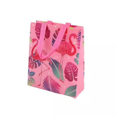 LeanToys Torba prezentowa Flamingi r�owa 30.5 x 24.5 x 10.0 cm