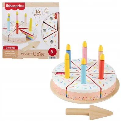 Fisher-Price. Drewniany tort urodzinowy Mattel