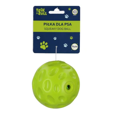 Pi�ka dla psa 9cm z d�wi�kiem zielona TRIK&ROLL 560670