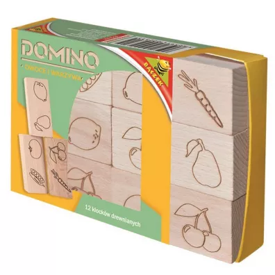 Domino drewniane - owoce i warzywa Baczek