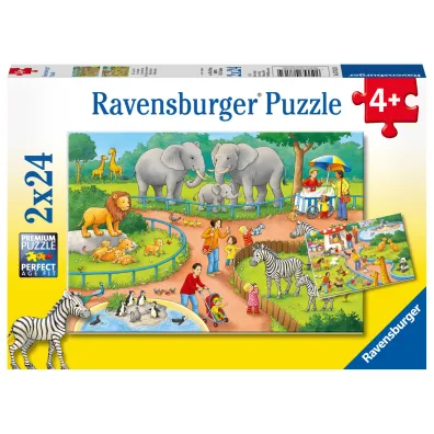 Puzzle 2x24 el. Dzie� w zoo Ravensburger