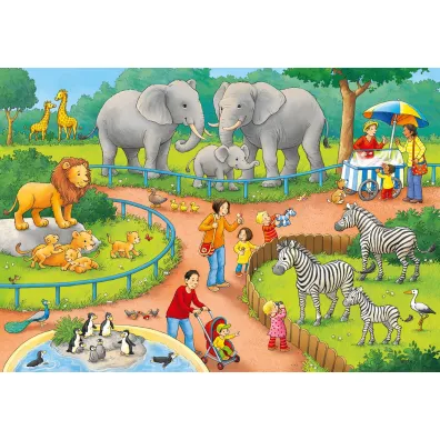 Puzzle 2x24 el. Dzie� w zoo Ravensburger