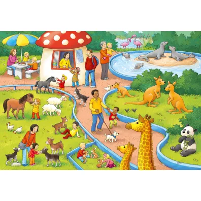 Puzzle 2x24 el. Dzie� w zoo Ravensburger