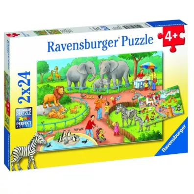 Puzzle 2 x 24 el. Dzie w zoo Ravensburger