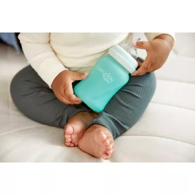 Everyday Baby Szklana butelka ze smoczkiem S, mitowa 150 ml
