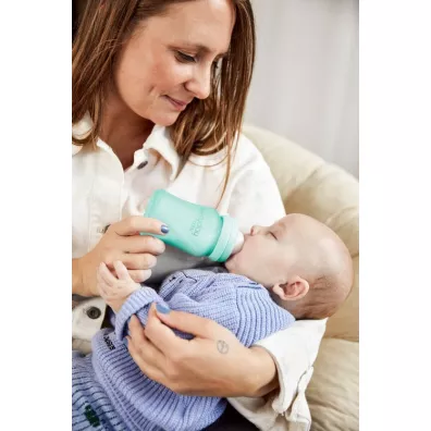 Everyday Baby Szklana butelka ze smoczkiem S, mitowa 150 ml