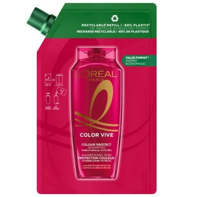 LOreal Paris Color Vive Colour Protect Shampoo szampon do w�os�w farbowanych refill 500 ml