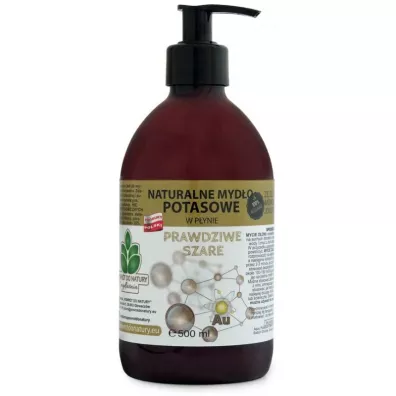 Mydlarnia Powr�t do Natury Ro�linne myd�o potasowe w p�ynie ze z�otem monojonowym Prawdziwe szare (100% naturalne) 500 ml