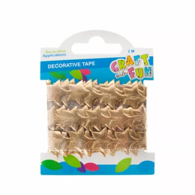 Craft with Fun Ta�ma dekoracyjna Gwiazda 463485 z�ota 2 m