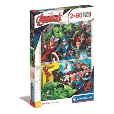 Puzzle 2x60 el. SuperColor. Avengers Clementoni