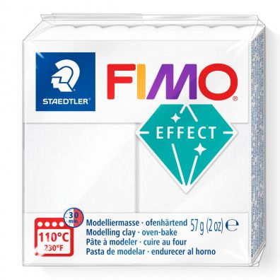Staedtler Fimo Masa plastyczna termoutwardzalna Effect, biaa przezroczysta, 57g, kostka 56 g biaa